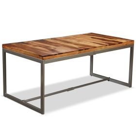 vidaXL Mesa de jantar madeira de sheesham maciÃ§a e aÃ§o 180 cm