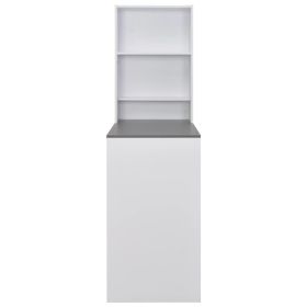vidaXL Bar Table with Cabinet White 115x59x200 cm