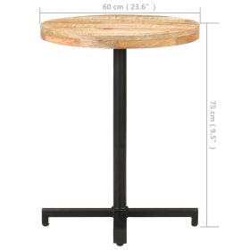 vidaXL Bistro Table Round Ã˜60x75 cm Rough Mango Wood