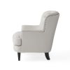 Contemporary Light Grey Fabric Club Chair and Ottoman Set, Stylish Upholstered Armchair with Matching Ottoman, Ideal for Modern Living Room Comfort an