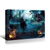 1PCS Drop-Shipping Framed Canvas Wall Art Decor Painting For Halloween, Grave Yard Painting For Halloween Gift, Decoration For Halloween Living Room,