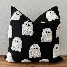 Tufted throw pillow cover, Halloween and fall d√©cor (style: Ghost)