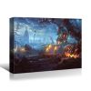1pcs Drop-Shipping Framed Canvas Wall Art Decor Painting For Halloween, Haunted Jack-o-lanterns Farm Painting For Halloween Gift,3624in- Thickness 1.5