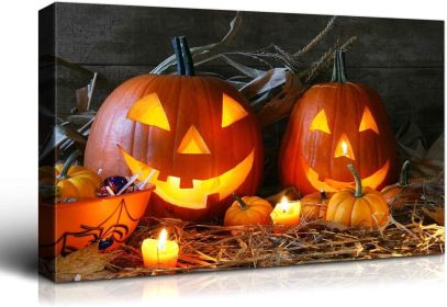 1pcs Drop-Shipping Framed Canvas Wall Art Decor Painting For Halloween,Grave Yard Painting For Halloween Gift, Decoration For Halloween Living Room, B (Color: as Pic)