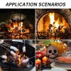 1/4/8/12pcs, Halloween Fire Pit Skull Ceramic Props, Reusable Fireproof Skull Fire Pit, Halloween Decor For Party, BBQ, Fire Pit ,Fireplace, Gas, Hall