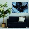 1pcs Drop-Shipping Framed Canvas Wall Art Decor Painting For Halloween,Scary Pumpkin Painting For Halloween Gift, Decoration For Halloween Office Livi