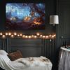 1pcs Drop-Shipping Framed Canvas Wall Art Decor Painting For Halloween, Haunted Jack-o-lanterns Farm Painting For Halloween Gift,3624in- Thickness 1.5