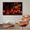 1pcs Drop-Shipping Framed Canvas Wall Art Decor Painting For Halloween, Jack-o-lanterns Groups Painting For Halloween Gift, Decoration For Halloween L