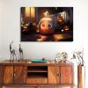 1pcs Drop-Shipping Framed Canvas Wall Art Decor Painting For Halloween, Jack-o-lanterns Painting For Halloween Gift, Decoration For Halloween Living R