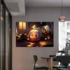 1pcs Drop-Shipping Framed Canvas Wall Art Decor Painting For Halloween, Jack-o-lanterns Painting For Halloween Gift, Decoration For Halloween Living R